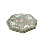 15"x15" Marble Green Coffee Top Table Mop Semi Precious Floral Design Home Decor