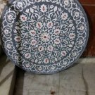 36" Black Marble Top Center Dining Table Mother of Pearl Inlay Home Decorative