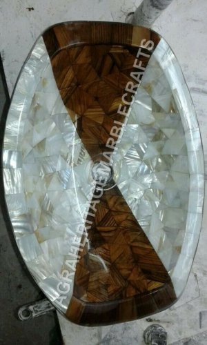 12"x15" Decorative Marble Wash Basin Handmade Inlay Bathroom Hallway Decor E1131