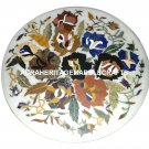 Marble Round Coffee Table Top Fine Inlay Mosaic Floral Arts Living Decor H951