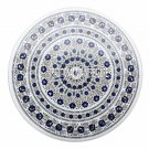24" Marble Round Side Coffee Table Top Lapis Lazuli Inlay Pietradure Arts Decor 24" Marble Round Side Coffee Table Top Lapis Lazuli Inlay Pietradure Arts Decor