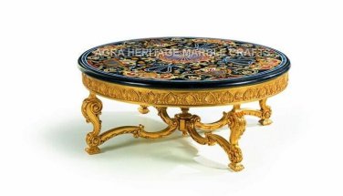 36" Modern Round Marble Hallway Table Top Stunning Inlay Art Bedroom Decor E750