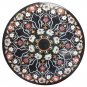 36" Black Dining Room With Marble Tops Semi Precious Inlay Mosaic Outdoor Décor