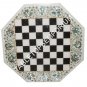 36" Chess Marble Decorative Dining Table Top Seashell Malachite Inlay Art H4906B