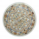 36" Collectible Marble White Dining Table Top Scagliola Inlay Garden Decor E1057 36" Collectible Marble White Dining Table Top Scagliola Inlay Garden Decor E1057