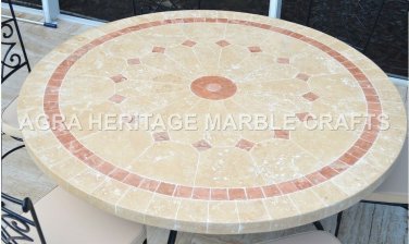 36" Handmade White Marble Dining Living Room Table Top Inlay Home Decor H4710A