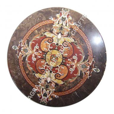36" Marble Contemporary Dining Table Top Pietra DUra Inlay Furniture Decor E1087