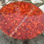 Random Inlay Marble Round Coffee Dining Table Top Inlay Stone Home Decor H5389