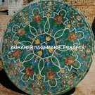 Green Marble Coffee Dining Table Top Handicraft Inlay Floral Hallway Decor H3118