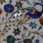 7" Marble Tiles Design Peacock Marquetry Floral Art Best Gift For Kitchen Decor
