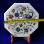 7" Marble Tiles Design Peacock Marquetry Floral Art Best Gift For Kitchen Decor
