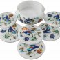Handicraft Inlay Design Round Marble Coasters Multi Floral Halloween GIft E1992