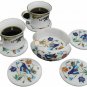 Handicraft Inlay Design Round Marble Coasters Multi Floral Halloween GIft E1992