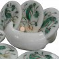 Malachite Inlay Parrot Floral Arts Marble Coaster Set (Set of 6) Gift E1990