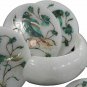 Malachite Inlay Parrot Floral Arts Marble Coaster Set (Set of 6) Gift E1990