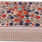 6"x4"x2" Marble White Jewelry Storage Box Lapis Marqutery Fine Floral Art Gifts 6"x4"x2" Marble White Jewelry Storage Box Lapis Marqutery Fine Floral Art Gifts