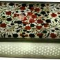 6"x4"x2" Marble White Jewelry Storage Box Lapis Marqutery Fine Floral Art Gifts