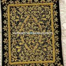 3'x2' Hand knotted Embroidered Wall Hanging Panel Using Zari Gold Gift M052 3'x2' Hand knotted Embroidered Wall Hanging Panel Using Zari Gold Gift M052