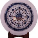 10" White Collectible Unique Round Desk Plate Lapis Inlay Italian Veterans Gifts 10" White Collectible Unique Round Desk Plate Lapis Inlay Italian Veterans Gifts