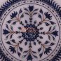 10" White Collectible Unique Round Desk Plate Lapis Inlay Italian Veterans Gifts