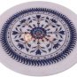 10" White Collectible Unique Round Desk Plate Lapis Inlay Italian Veterans Gifts