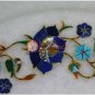 10" Marble Serving Plate Lapis Pietradura Precious Floral Art Columbus Gift Deco