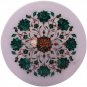 12" Marble Collectible Plate Malachite Inlay Marquetry Floral Art Veterans Gifts