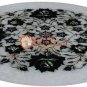 12" Marble White Collectible Dish Plate Black Z Inlay Floral Art Christmas Gifts