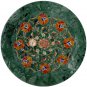 10" Marble Green Dinner Plate Carnelian Pietradura Floral Design Columbus Gifts