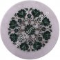 10" Marble Dish Plate Malachite Inlay Floral Fine Art New Year Eve Gift Special