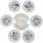 White Marble Coaster Set Handicraft Inlay Precious Stone Floral Arts Decor E1981