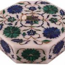 5"x5"x2" White Jewelry Vintage Box Lapis Inlay Pietradura Art Christmas Gift