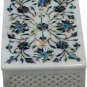 Filigree Design Marble Handicraft Jewelry Box Pauashell Precious Inlay Art E2011