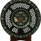 10" Black Collectible Plate Mop Inlay Floral Filigree Art Christmas Gift Special 10" Black Collectible Plate Mop Inlay Floral Filigree Art Christmas Gift Special
