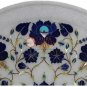 12" Marble White Dinner Plate Lapis Inlaid Marquetry Floral Columbus Gifts Decor