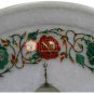 15" White Round Plate Taj Mahal Inlay Multi Stone Floral Art Veterans Gift Decor