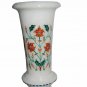 Filigree Marble Flower Vase Pot Real Inlay Stone Floral Home Decor Gifts H1361