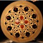 12" White Dish Plate Malachite Inlay Multi Stone Floral Fine Art Veterans Gifts