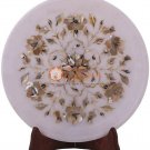 10" Italian Marble Dish Plate Mother of Pearls Inlay Floral Art Veterans Gift