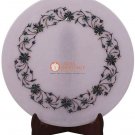 12" Marble White Dining Plate Pauashell Inlaid Floral Art Christmas Gift Special 12" Marble White Dining Plate Pauashell Inlaid Floral Art Christmas Gift Special