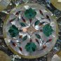 12" Marble Random Inlaid Serving Plate Mop Semi Precious Stone Christmas Gift