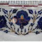 12" White Marble Round Plate Inlaid Pauashell Taj Mahal Art Christmas Gift Decor