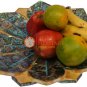 10" Random Art Dry Fruit Storage Bowl Inlay Pauashell Stone Christmas Gifts Deco