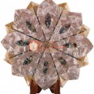 10" Modern Inlaid Dry Fruit Bowl Mother of Pearls Gemstone Art Thanksgiving Gift