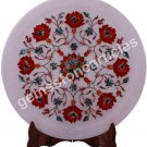 12" Marvulesh Inlaid Dinner Plate Carnelian Marquetry Floral Art Columbus Gifts 12" Marvulesh Inlaid Dinner Plate Carnelian Marquetry Floral Art Columbus Gifts