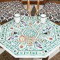 White Marble Coffee Table Semi Precious Unique Marquetry Fruit Art Hallway Decor