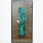 Black Marble Center Dining Table Top Malachite Brass Unique Art Living Decor