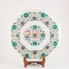 White Customize Table Top Malachite Pietradura Semi Stone Design Corridor Decor