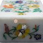 4"x3"x2" Marble White Jewelry Vintage Box Semi Precious Floral Inlay Arts Decor