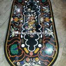 Black Marble Dining Hallway Table Top Floral Peacock Inlay Arts Furniture H3314